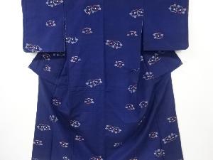 リサイクル　未使用品　椿模様織り出し手織り紬着物